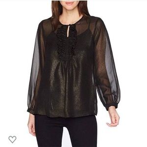 NWT Nanette Lepore black ruffle date night top